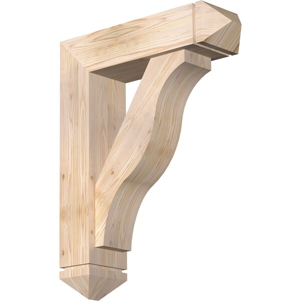 Ekena Millwork Funston Arts and Crafts Smooth Bracket w/ Offset Brace, Douglas Fir, 7 1/2"W x 28"D x 36"H BKT0806X28X36FST03SDF - main